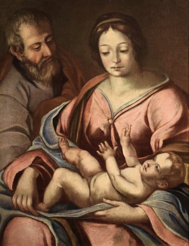 &quot;Holy Family - Emiliano-Romagnola school -  early 17th century - Paintings & Drawings Style Louis XIII